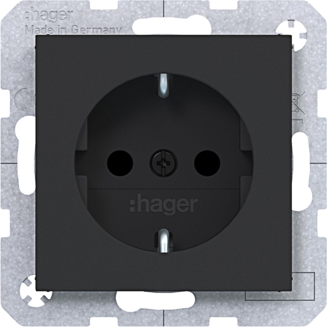 HAGER BOCCHIOTTI - PR.SCHUKO SHUTTER VITE AX/CX NERO OP