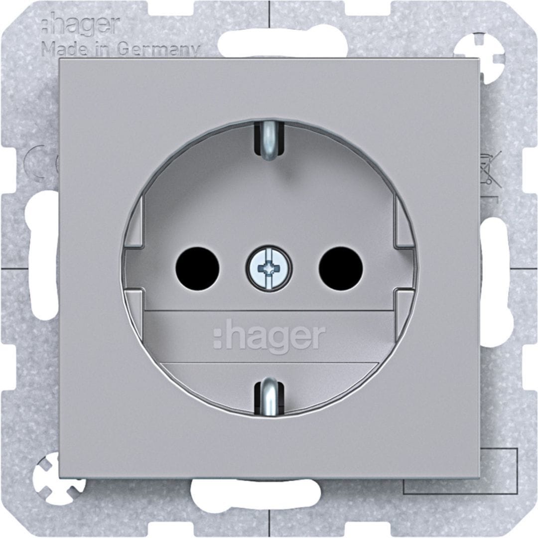 HAGER BOCCHIOTTI - PR.SCHUKO SHUTTER VITE AX/CX TITANIO MET