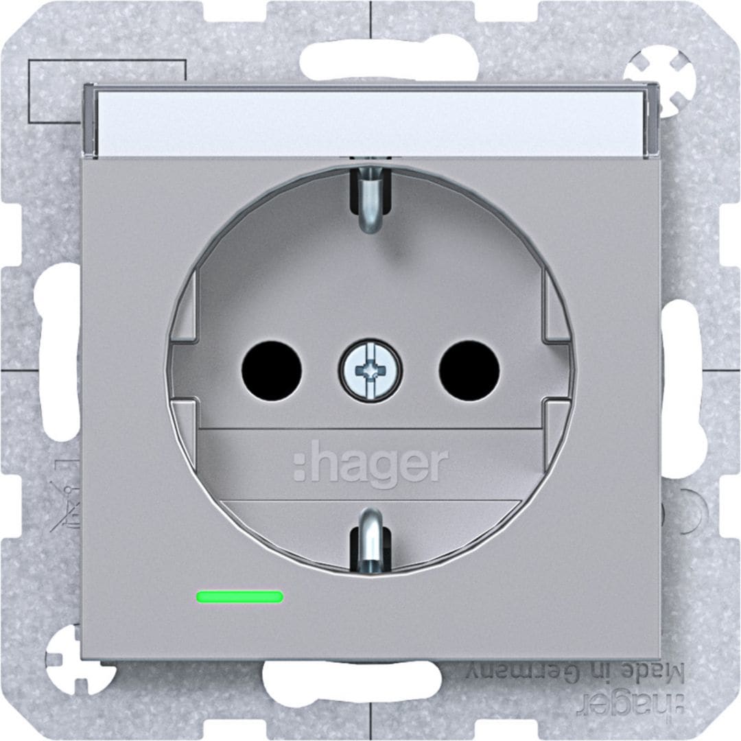 HAGER BOCCHIOTTI - PR.SCHUKO LED CTR ETCH VITE AX/CX TIT