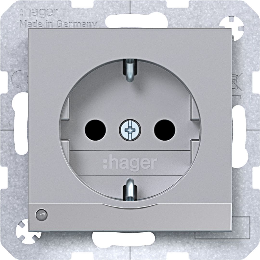 HAGER BOCCHIOTTI - PR.SCHUKO ORIENT.LED VITE AX/CX TIT MET