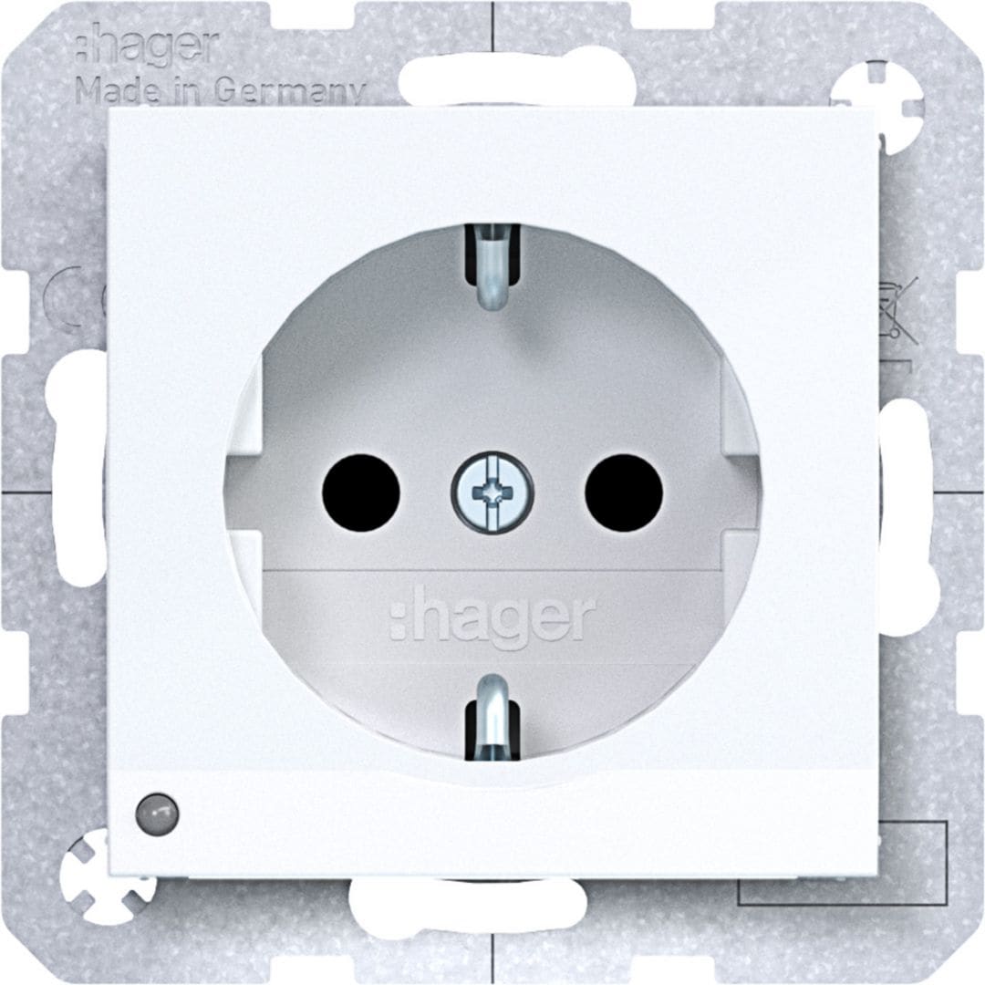 HAGER BOCCHIOTTI - PR.SCHUKO ORIENT.LED VITE A.X/C.X BIA LU