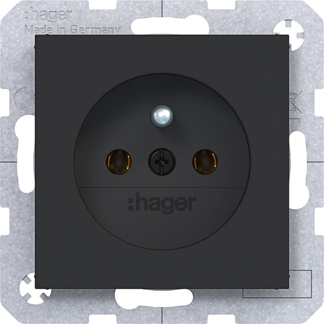 HAGER BOCCHIOTTI - PRESA+SPINOTTOT PLUG-IN A.X/ C.X NERO OP