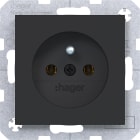 HAGER BOCCHIOTTI - PRESA+SPINOTTOT PLUG-IN A.X/ C.X NERO OP