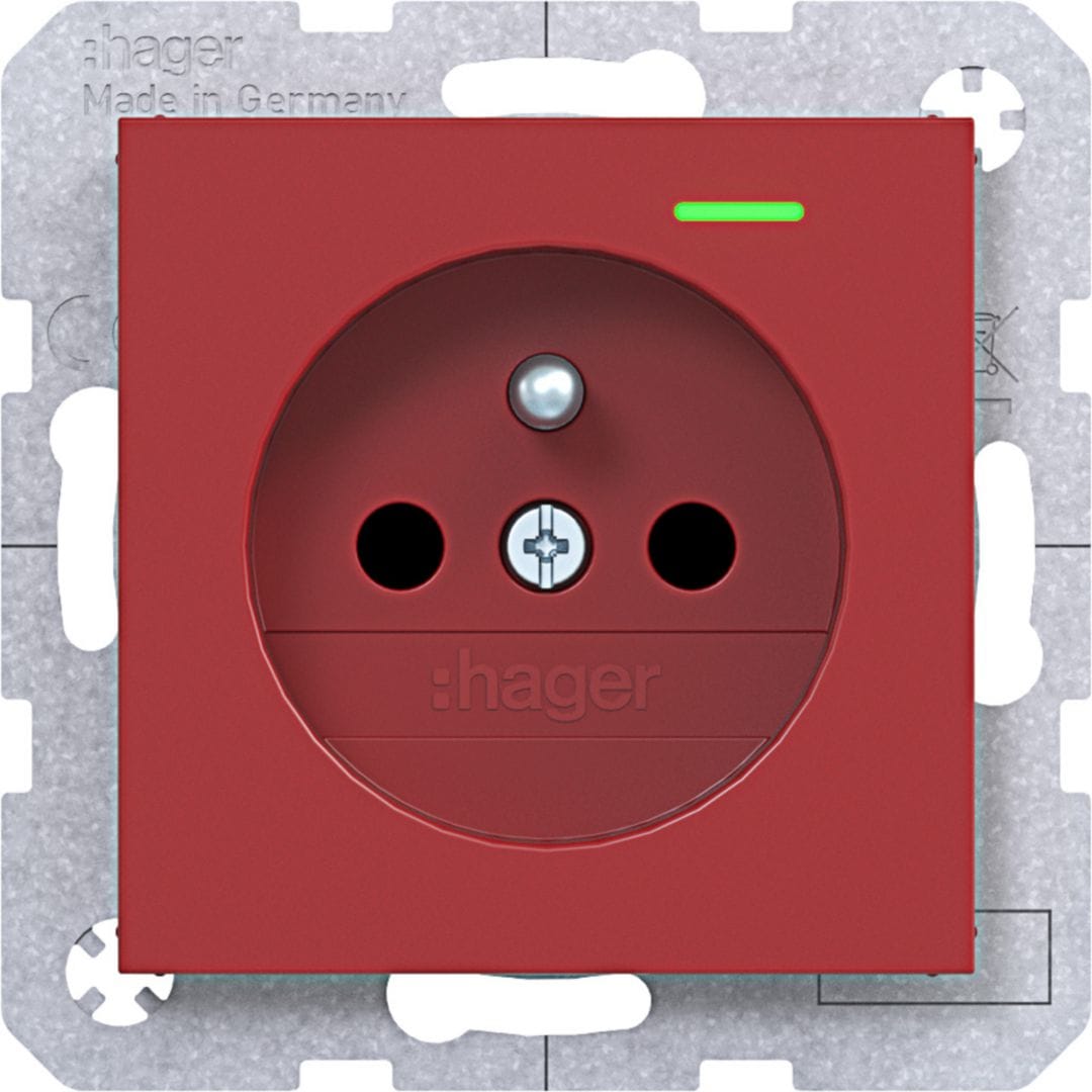 HAGER BOCCHIOTTI - PRESA SPTTOT LED CTR VITE A.X/ C.X ROSSO