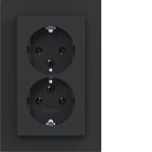 HAGER BOCCHIOTTI - 2PRESE SCHUKO COP.ALTO A.1 NERO OP