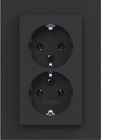 HAGER BOCCHIOTTI - 2PRESE SCHUKO COP.ALTO A.8 NERO OP