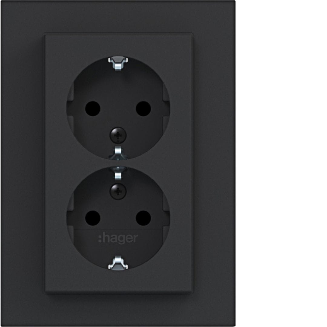 HAGER BOCCHIOTTI - 2PR. SCHUKO+COP. ALTO SHUTTER A.8 N OP