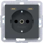 HAGER BOCCHIOTTI - PR.SCHUKO+SHUTTER+USB-C A.X/C.X ANTR