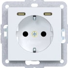 HAGER BOCCHIOTTI - PR.SCHUKO+SHUTTER+USB-C A.X/C.X BIANC OP