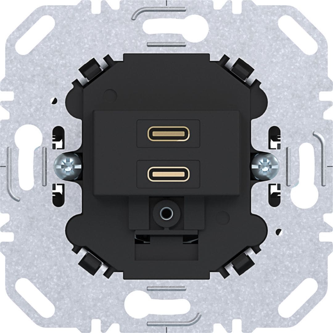 HAGER BOCCHIOTTI - ALIMENTATORE USB C-C PD, A.X/C.X, NERO O