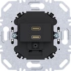 HAGER BOCCHIOTTI - ALIMENTATORE USB C-C PD, A.X/C.X, NERO O