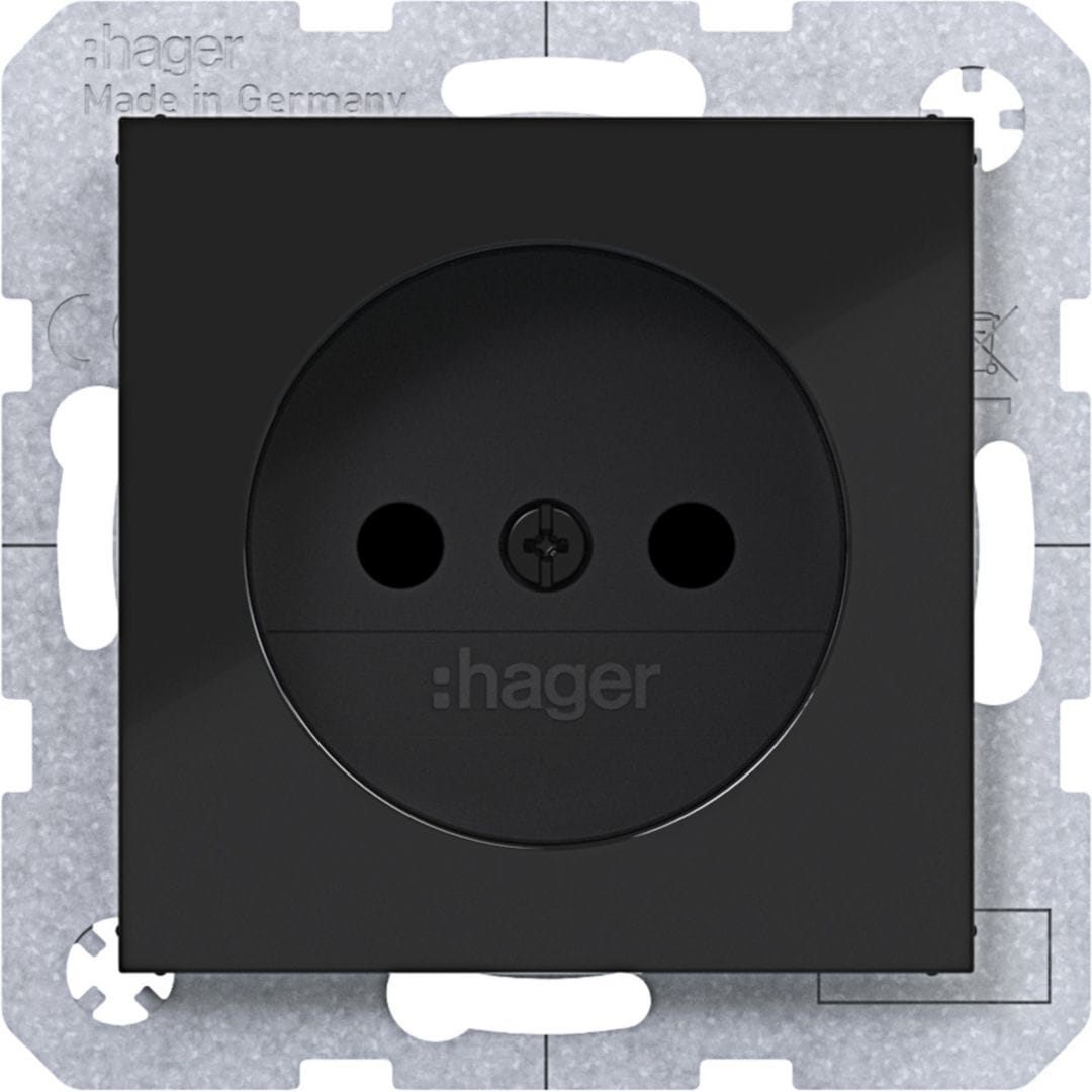 HAGER BOCCHIOTTI - PRESA NO TERRA SHUTTER AX/CX NERO LUC