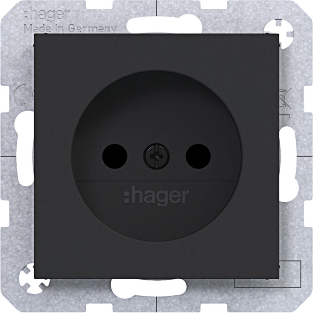 HAGER BOCCHIOTTI - PRESA NO TERRA SHUTTER AX/CX NERO OP