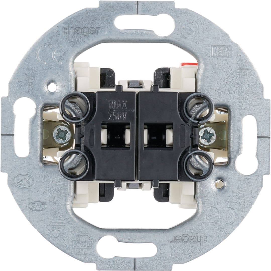 HAGER BOCCHIOTTI - Interruttore doppio 10 Ax supporto tondo