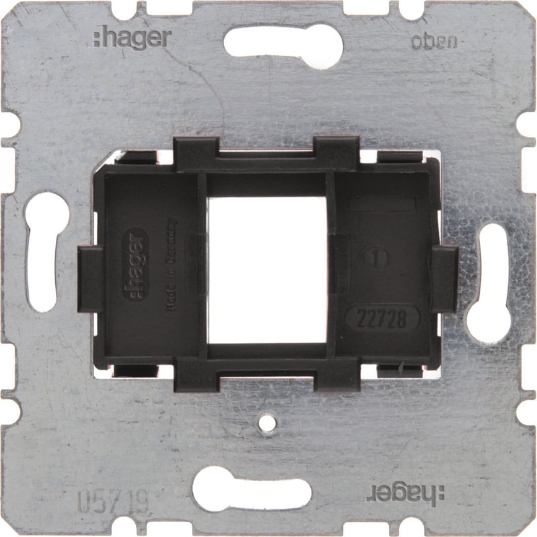 HAGER BOCCHIOTTI - PIASTRA SUPP.NERO SINGOLA X MODULAR JACK