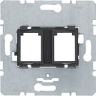 HAGER BOCCHIOTTI - PIASTRA SUPP.NERO DOPPIA X MODULAR JACK
