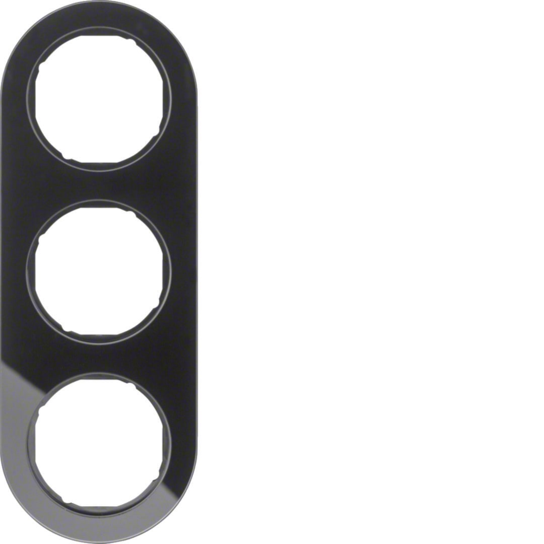 HAGER BOCCHIOTTI - Cornice 3P Serie R.Glassic vetro nero