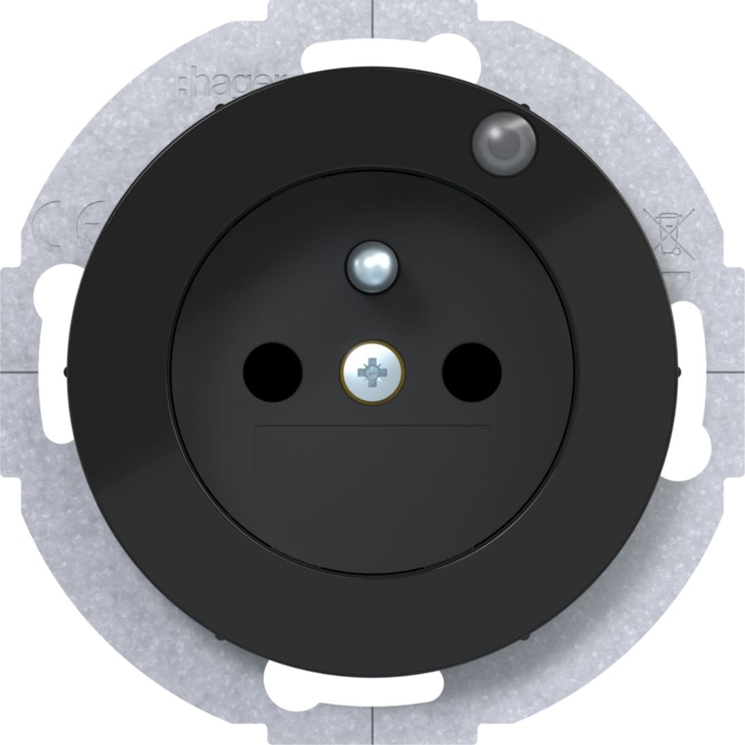 HAGER BOCCHIOTTI - PR.+SPIN.T+LED CONTR. R1/R3 NERO LUC.