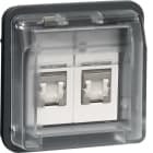 HAGER BOCCHIOTTI - Ins. 2xRJ45 8 pol sch + cop.cat.6 W.1 gr