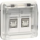 HAGER BOCCHIOTTI - Ins. 2xRJ45 8 pol sch + cop.cat.6 W.1 bi