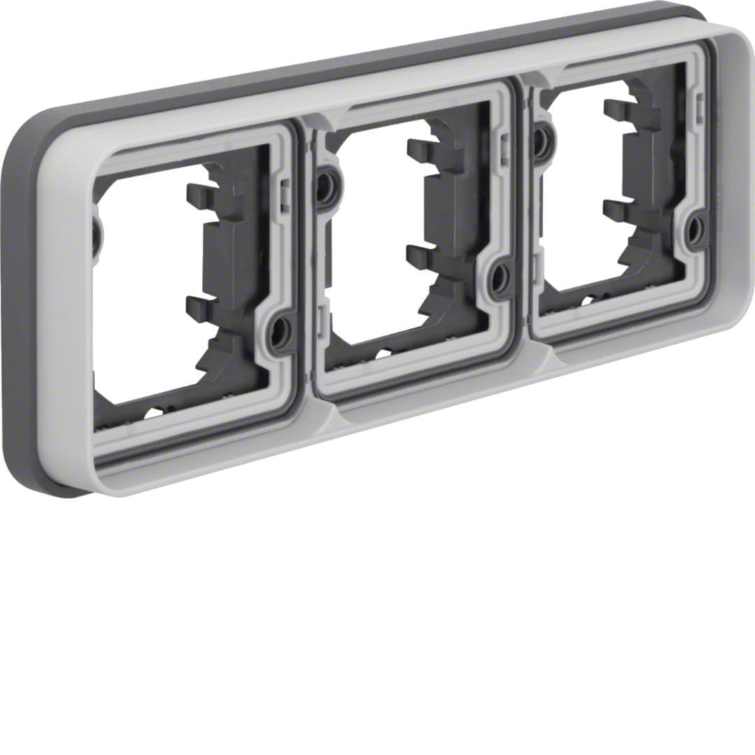 HAGER BOCCHIOTTI - Cornice 3P per incasso orizz. W.1 grigio