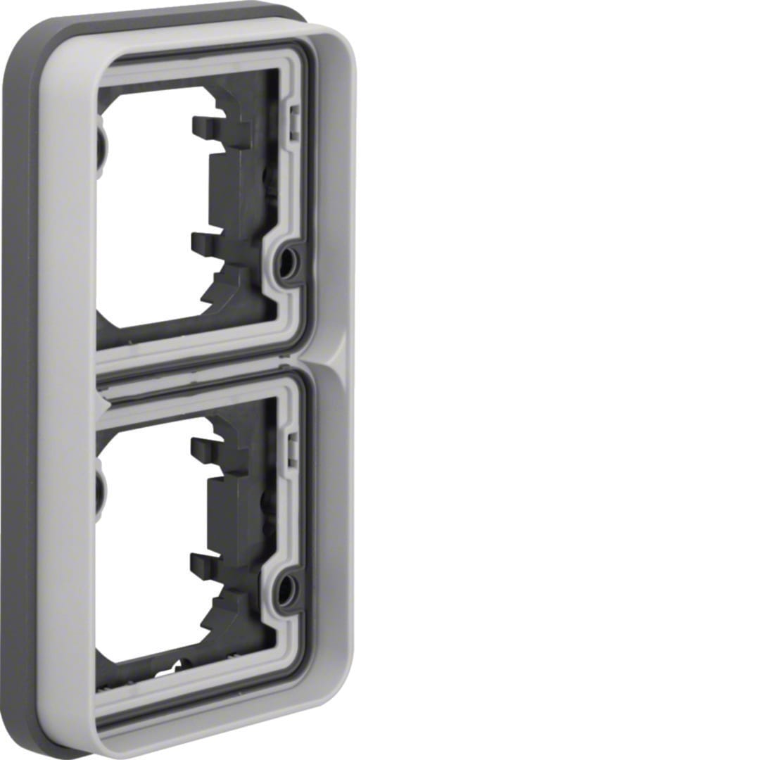 HAGER BOCCHIOTTI - Cornice 2P per incasso vert. W.1 grigio