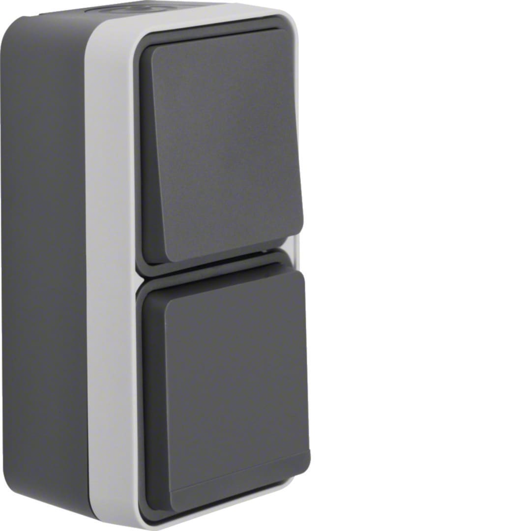 HAGER BOCCHIOTTI - COMB.DEV./P.SCHUKO + COPERCH PAR W1 GRI