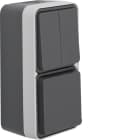 HAGER BOCCHIOTTI - COMB. 2 INT+SCHUKO+COPERCHIO W.1 GRIGIO