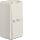 HAGER BOCCHIOTTI - COMB. 2 INT+SCHUKO+COPERCHIO W.1 BIANCO