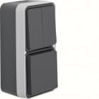 HAGER BOCCHIOTTI - COMB. 2 DEVIAT+SCHUKO+COPERCHIO W.1 GRI