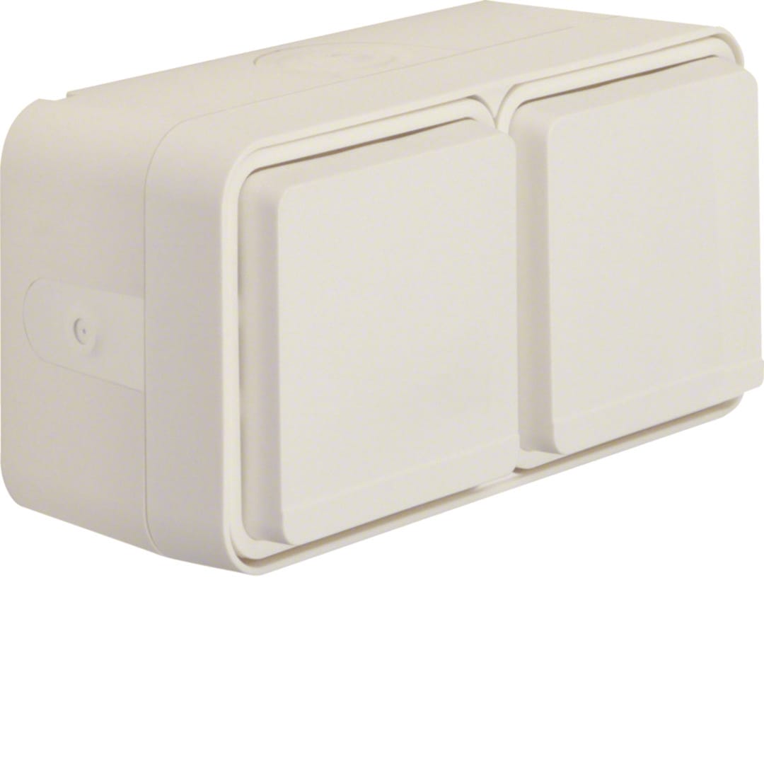 HAGER BOCCHIOTTI - P.SCHUKO DOPPIA ORIZZ.CON COP.A PARETE W