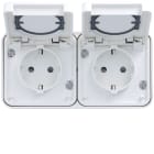 HAGER BOCCHIOTTI - P.SCHUKO DOPPIA ORIZZ.CON COP.A PARETE W