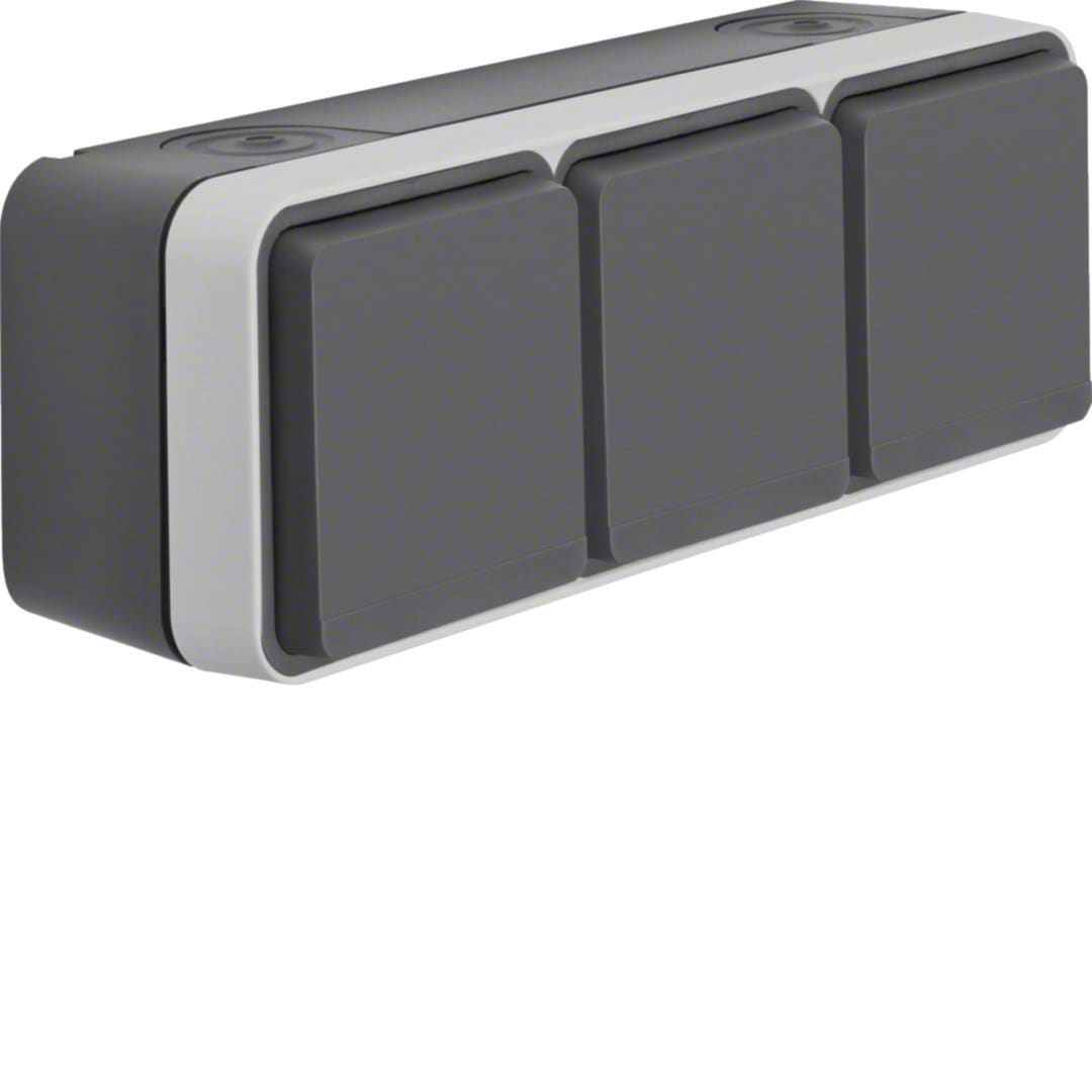HAGER BOCCHIOTTI - P.SCHUKO TRIPLA ORIZZ.CON CW1 GR./GR.