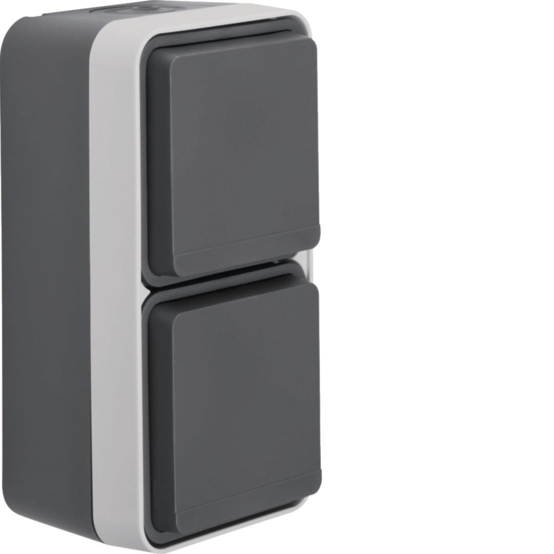 HAGER BOCCHIOTTI - P.SCHUKO DOPP VERT.CON CW1 GRIGIO/GRIGIO