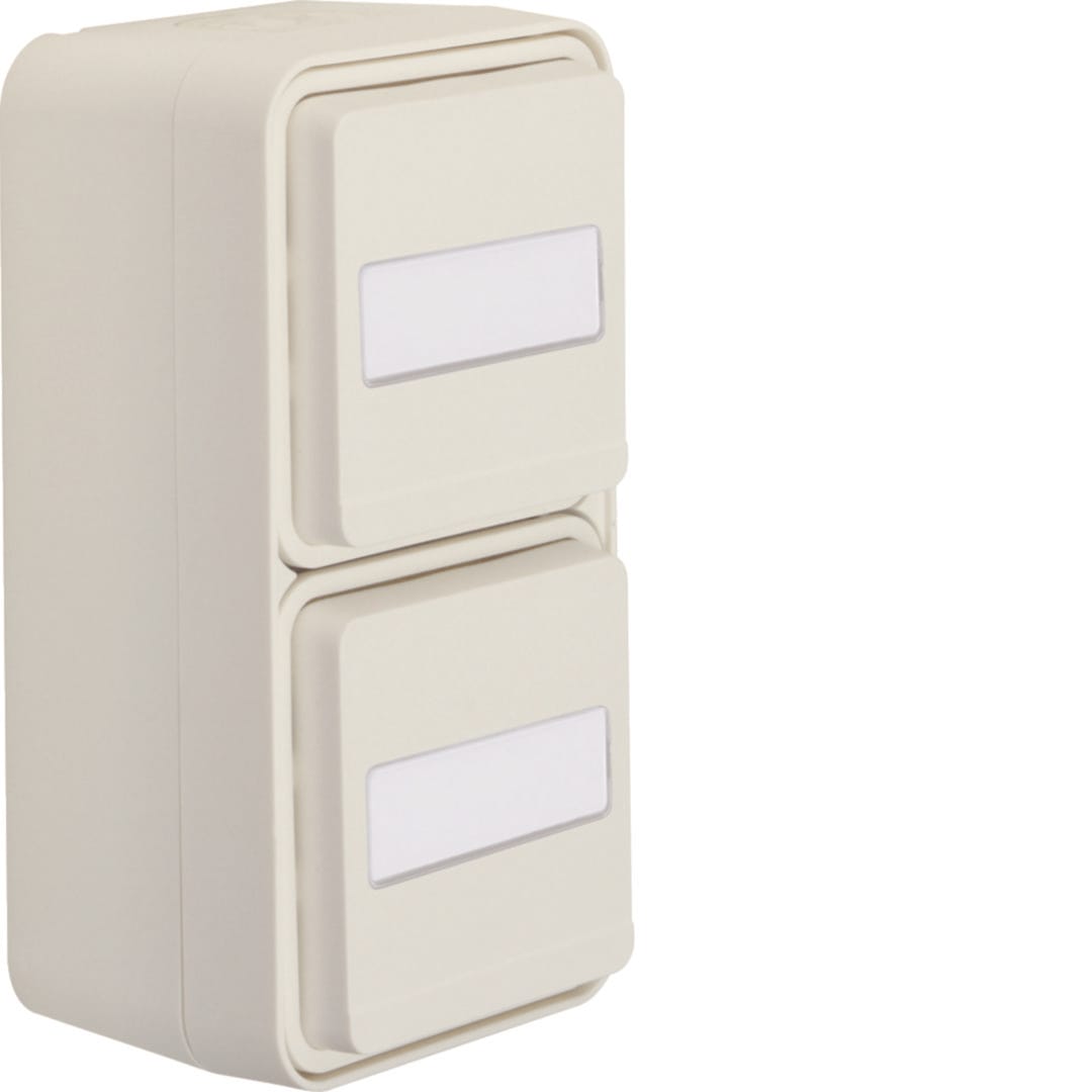 HAGER BOCCHIOTTI - P.schuko dopp vert.+coper par. W1 bia.po