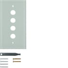 HAGER BOCCHIOTTI - PLACCA VETRO 4P SERIE TS CHIARO LUCIDO