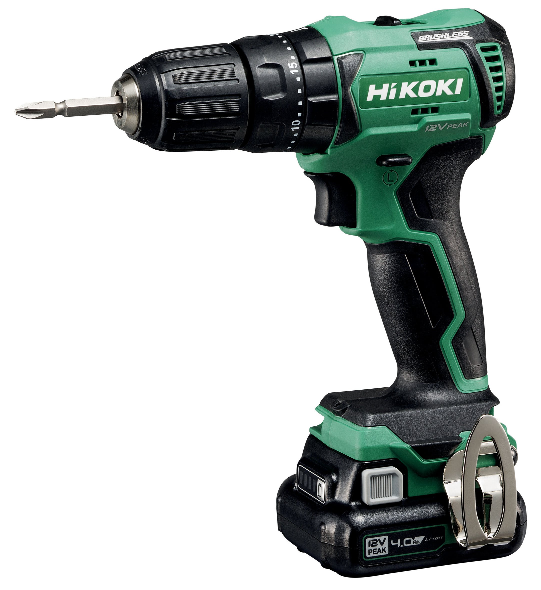HIKOKI POWER TOOLS - Trapano Avvitatore C/Percussione 12V, 40Nm, 2 X 4.0Ah - 10Mm - 40Nm - Brushless - Scatola Di Cartone - Dimensioni Confezione Singola: 295X395X158 Mm (Lxwxh) - Peso Confezione Singola: 3,46 Kg