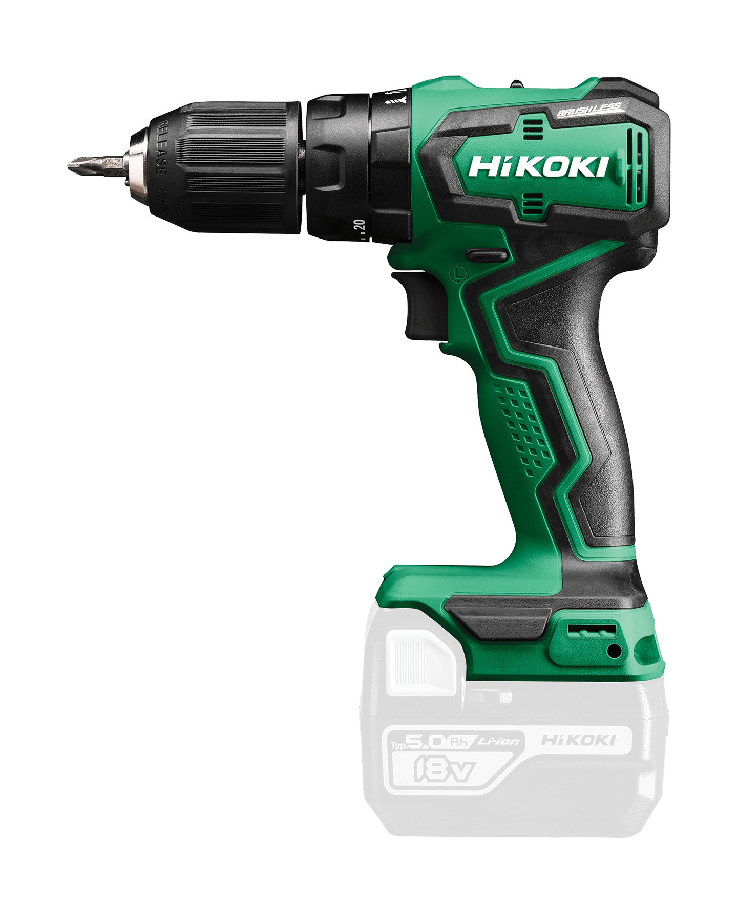 HIKOKI POWER TOOLS - Trapano avvitatore c/percussione 18V, 55Nm, Brushless, solo corpo, Valigetta Stackable.
