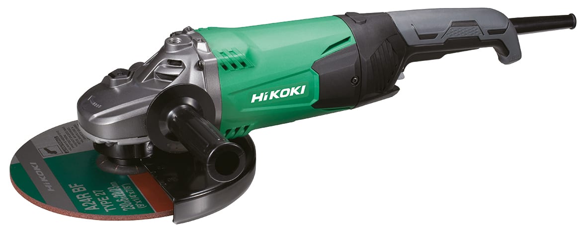 HIKOKI POWER TOOLS - Smerigliatrice Angolare 2.200W, 6.600 Giri/Min, Diametro 230Mm, 5,3Kg - M14 - 230Mm - Scatola Di Cartone - Dimensioni Confezione Singola: 150X585X170 Mm (Lxwxh) - Peso Confezione Singola: 5,6 Kg