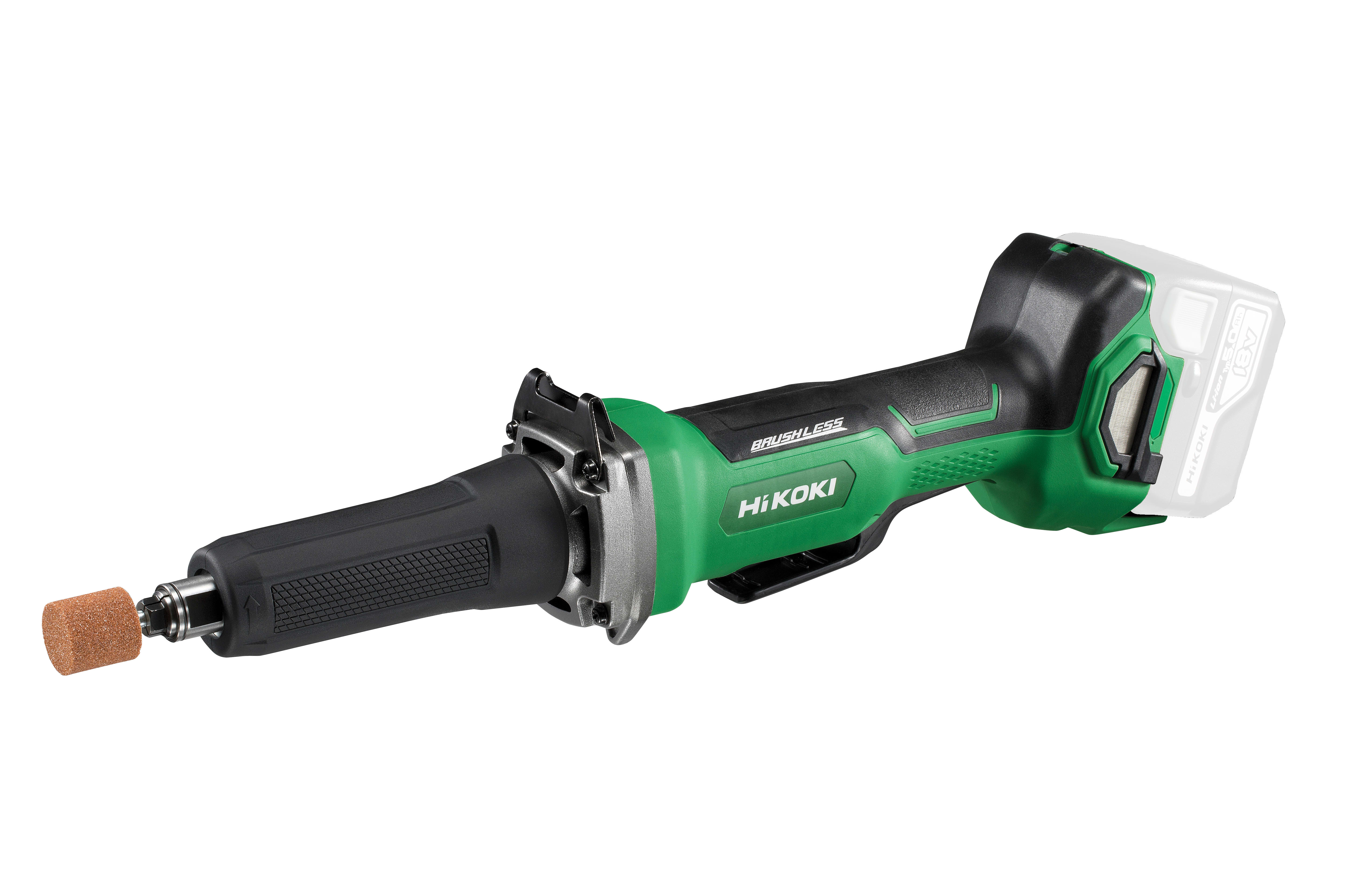 HIKOKI POWER TOOLS - Smerigliatrice dritta 18V, interruttore a paletta, Velocit? Variabile, Brushless, solo corpo, Valigetta.