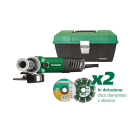 HIKOKI POWER TOOLS - Smerigliatrice Angolare 1200W, 11.500 giri/min, Diametro 115mm, Disco Abrasivo, Disco Diamantato, Valigetta.