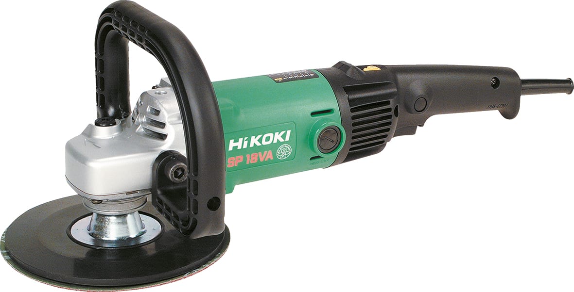 HIKOKI POWER TOOLS - Levigatrice Lucidatrice 1.250W, Platorello Diametro 180Mm, Velocit? Elettronica (600-3.400), Soft Start, Cuffia, Disco Abrasivo - 180Mm - Scatola Di Cartone - Dimensioni Confezione Singola: 470X210X180 Mm (Lxwxh) - Peso Confezione Singola: 8,9 Kg