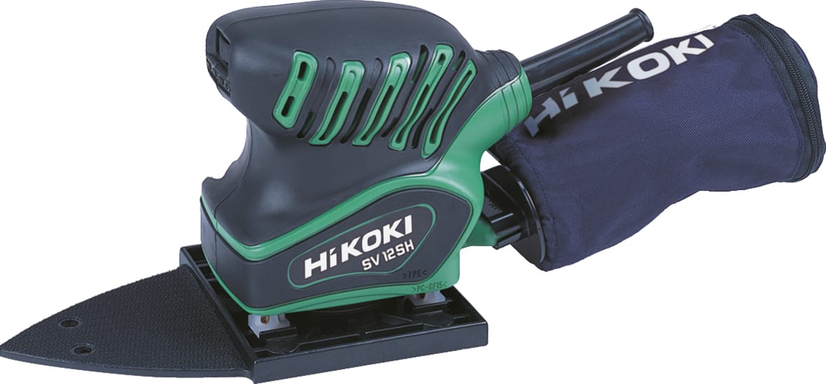 HIKOKI POWER TOOLS - Levigatrice Orbitale 200W, Platorello DeltaVelcro 110 x 100mm, 14.000 giri/min, orbita 1,5mm, Sacchetto aspirazione.