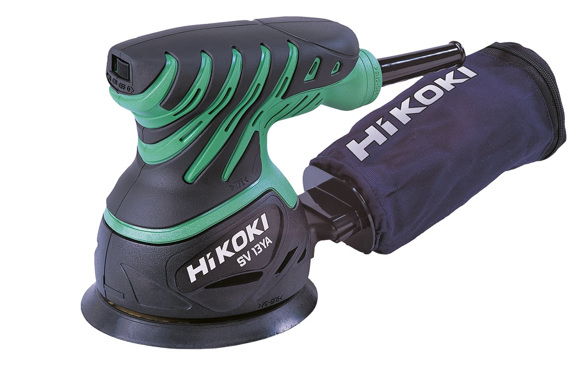 HIKOKI POWER TOOLS - Levigatrice Rotorbitale 230W, PlatorelloVelcro Diametro 125mm, 7.000-12.000 giri/min, orbita 3,2mm, Sacchetto aspirazione, Valigetta.