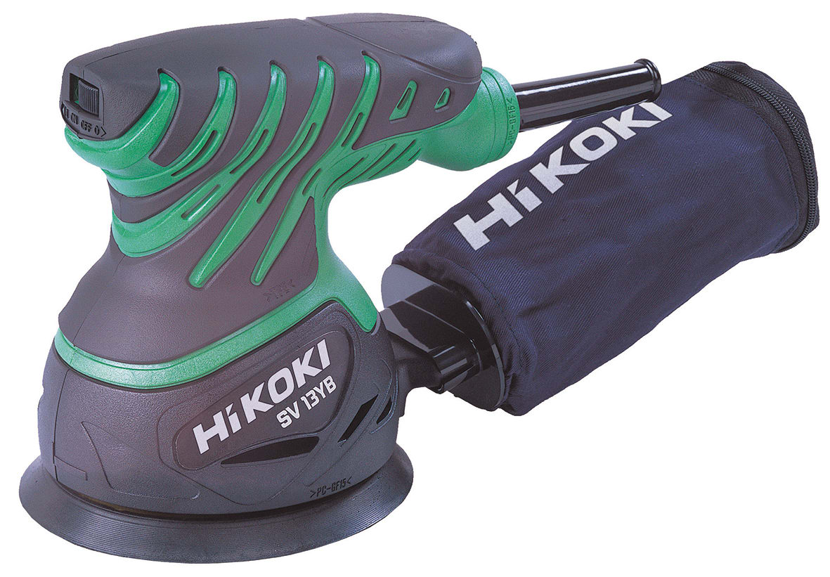 HIKOKI POWER TOOLS - Levigatrice Rotorbitale 230W, PlatorelloVelcro Diametro 125mm, 12.000 giri/min, orbita 3,2mm, Sacchetto aspirazione.