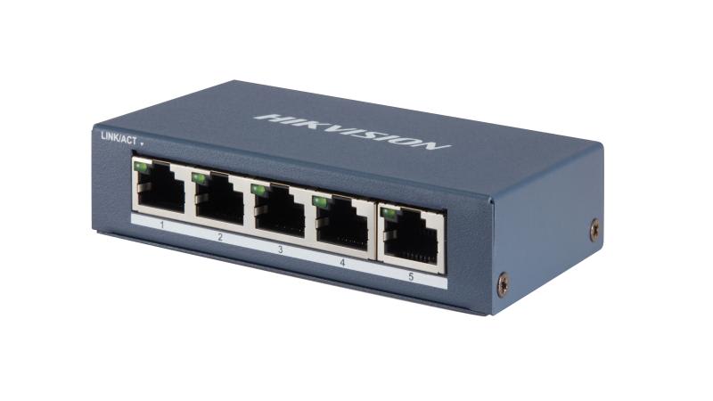 HIKVISION - DS-3E0505-E SWITCH GIGABIT UNMAN 5 PORTE