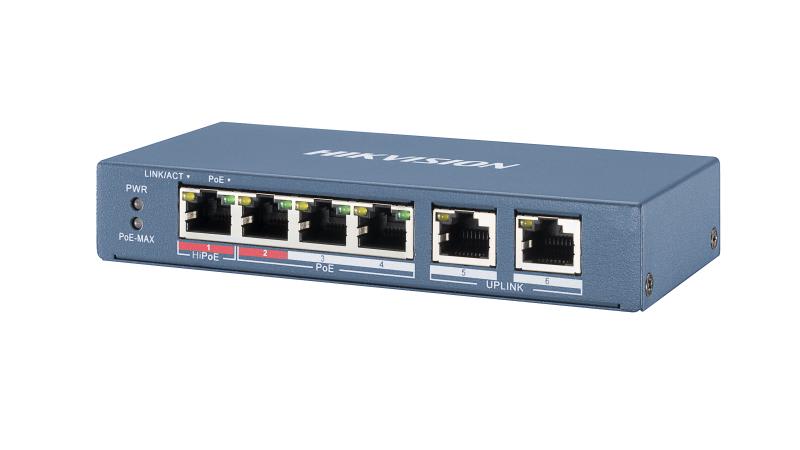 HIKVISION - DS-3E0106HP-E SWITCH UNMAN 4 POE