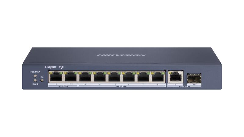 HIKVISION - DS-3E0510HP-E SWITCH GIGABIT UNMAN 8 POE