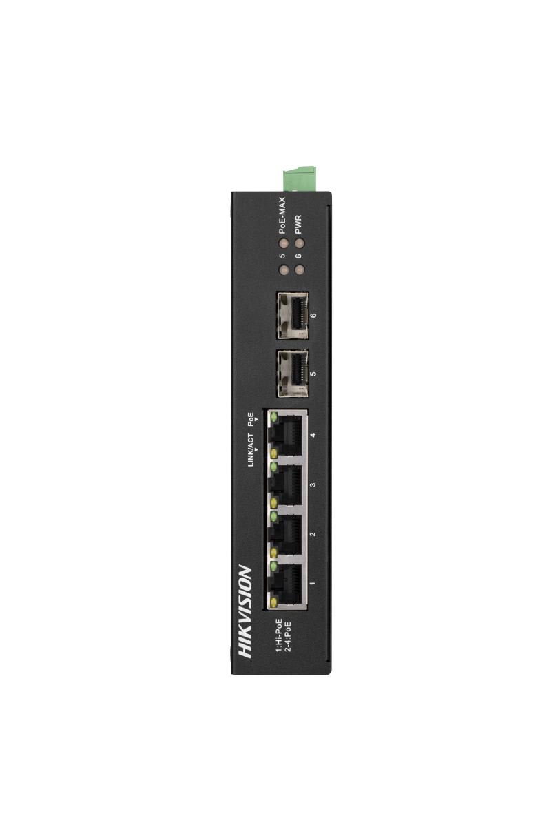 HIKVISION - DS-3T0506HP-E/HS SWITCH DIN GIGABIT 4 PO