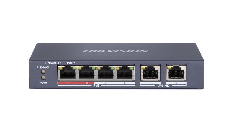 HIKVISION - DS-3E0106P-E/M SWITCH UNMAN 4 POE ECO